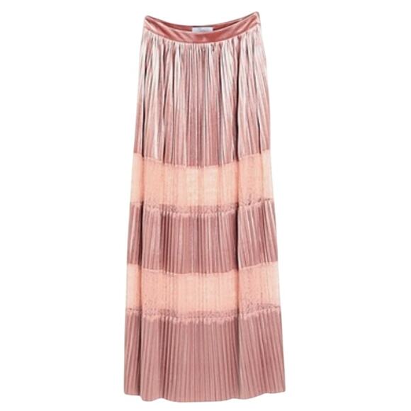 Blumarine Velvet and Lace blush pink maxi skirt size 6 - Picture 1 of 10